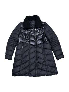 ANDREW MARC Luxury Designer Black Winter Puffer Parka Jacket Coat Womens XL